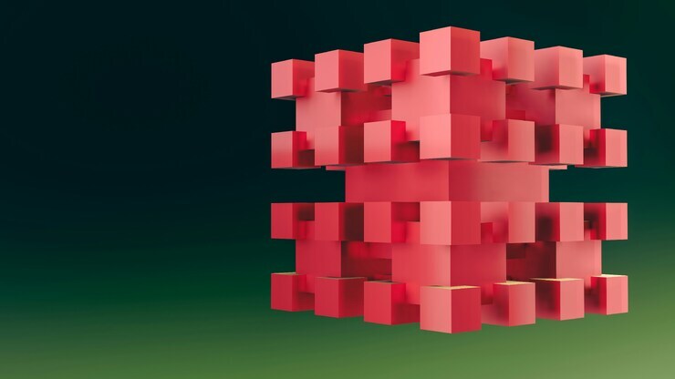 abstract red block